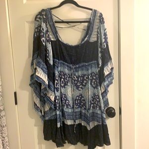 Free People peasant dress with cross cross back